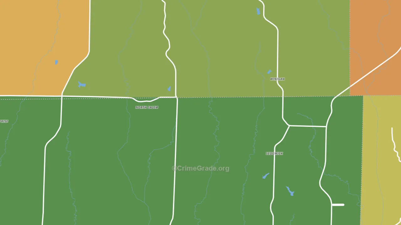 Winigan, MO Map of Theft Rates