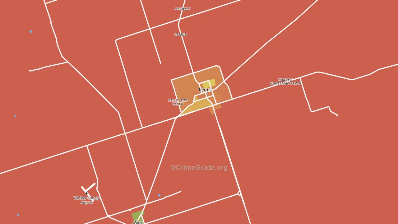 Winkler County, TX Map of Theft Rates