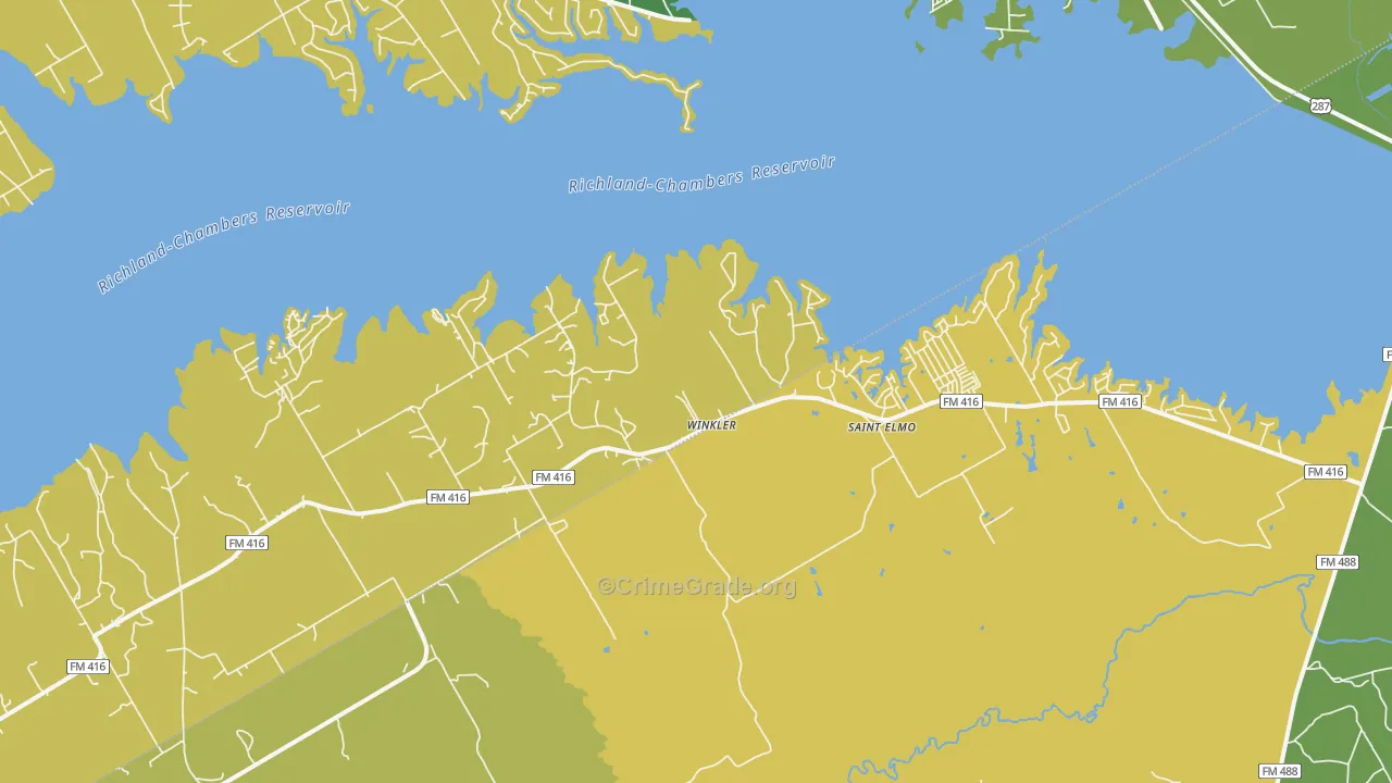 Winkler, TX Map of Theft Rates