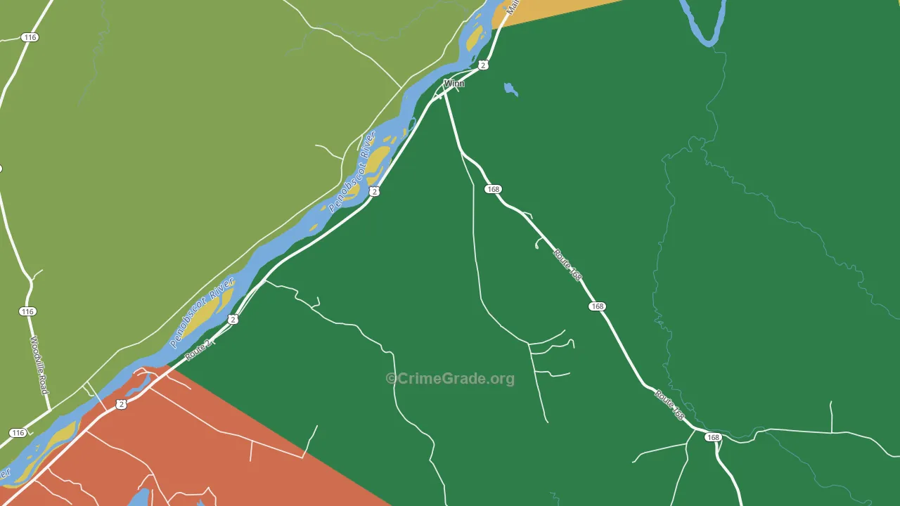 Winn, ME Map of Theft Rates