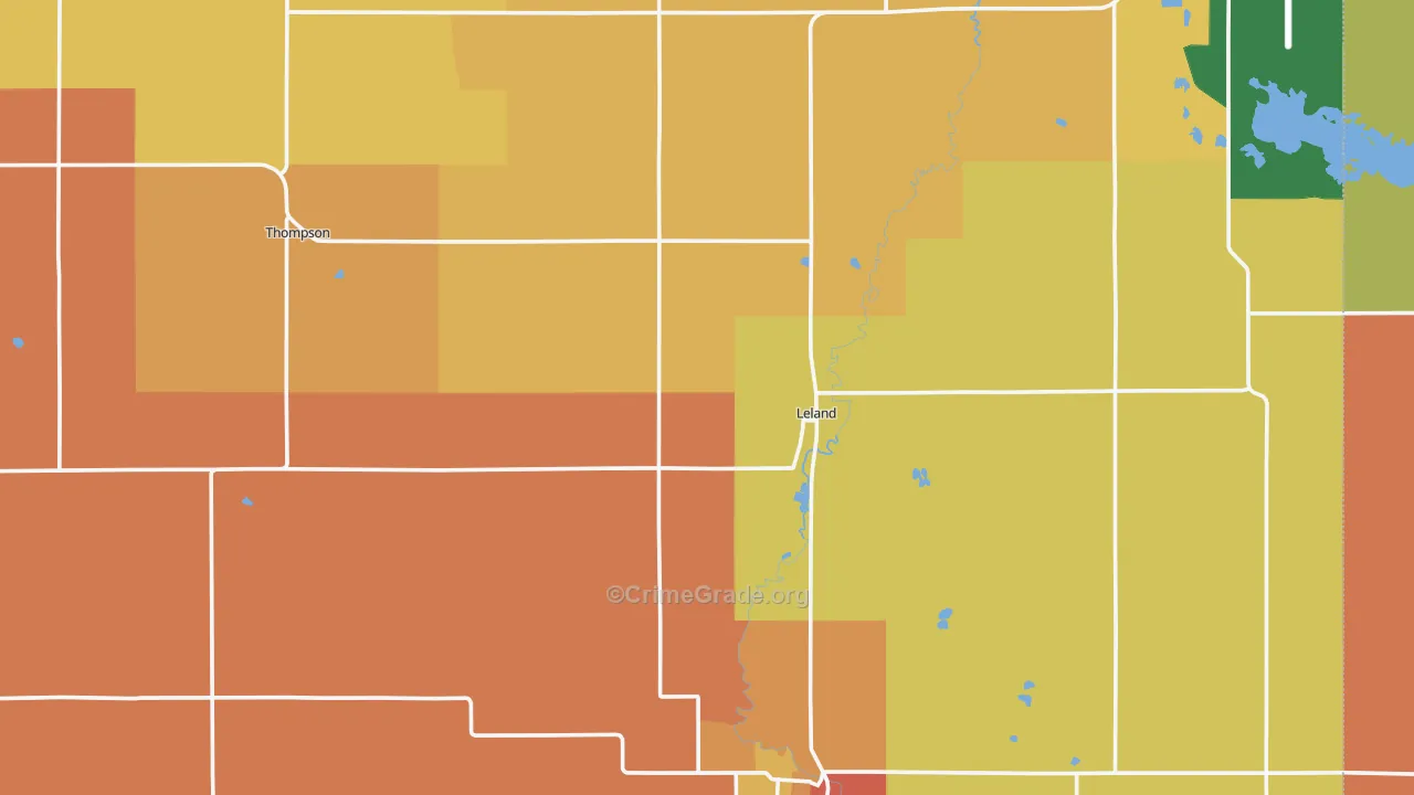 Winnebago County, IA Map of Theft Rates
