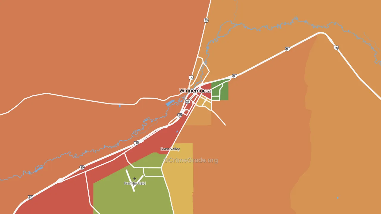 Winnemucca, NV Map of Theft Rates