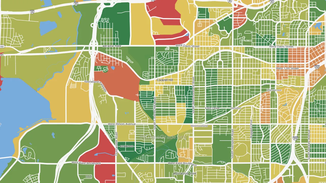 Winnetka Heights, Dallas, TX Map of Theft Rates
