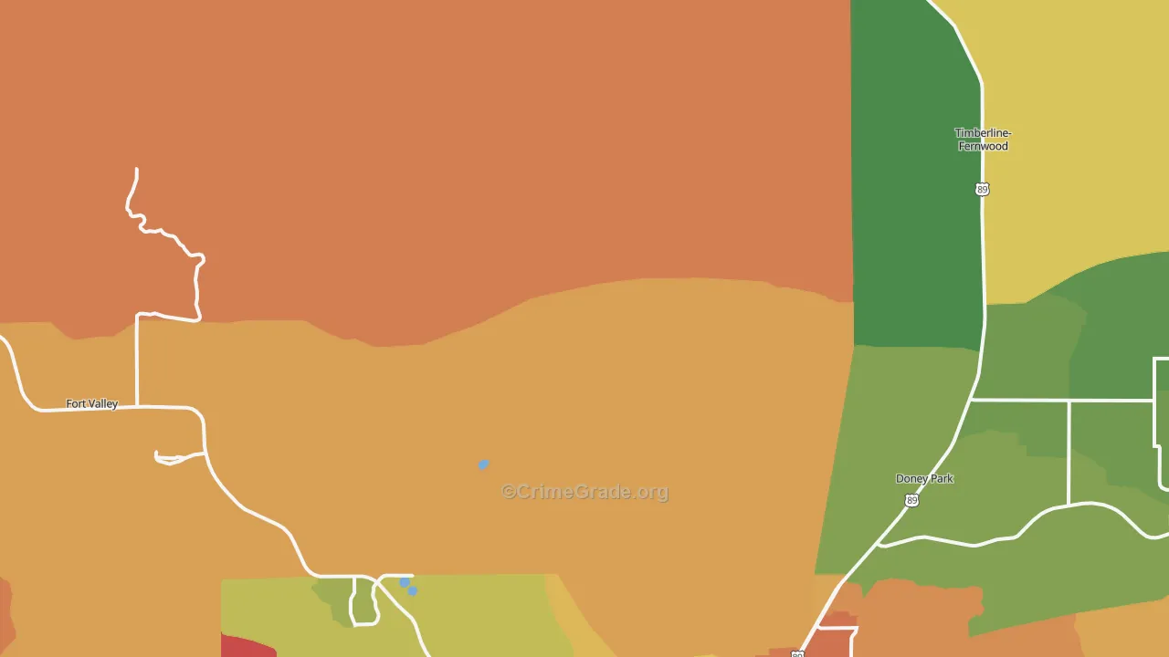 Winona, AZ Map of Theft Rates