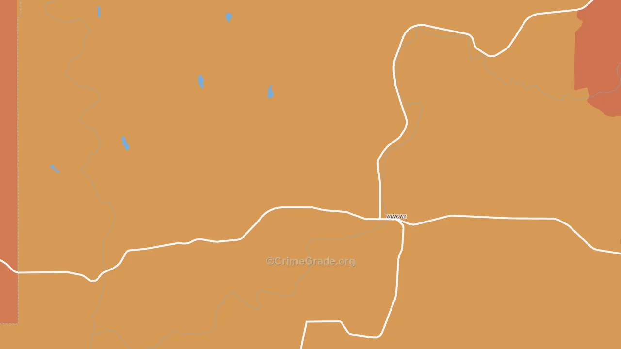Winona, WA Map of Theft Rates