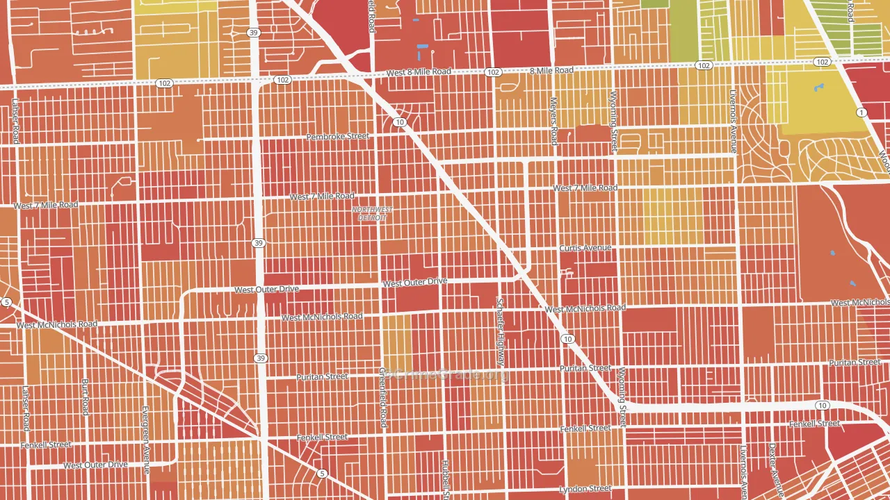 Winship, Detroit, MI Map of Theft Rates
