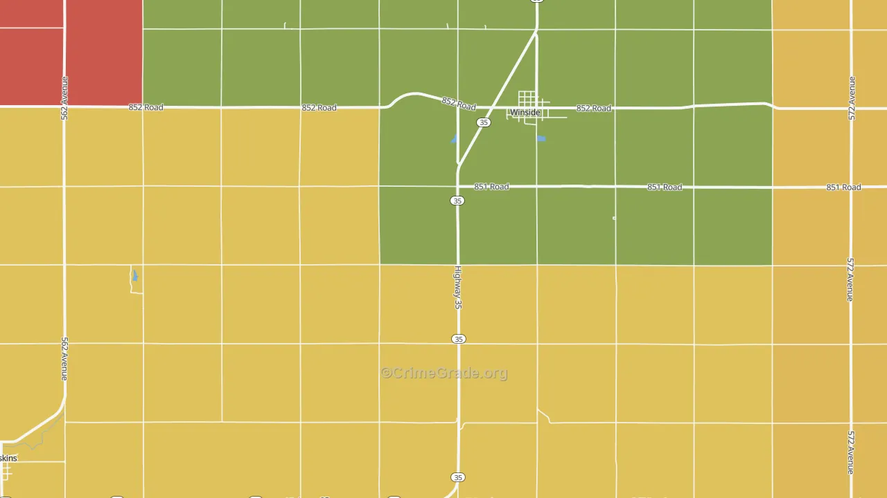 Winside, NE Map of Theft Rates