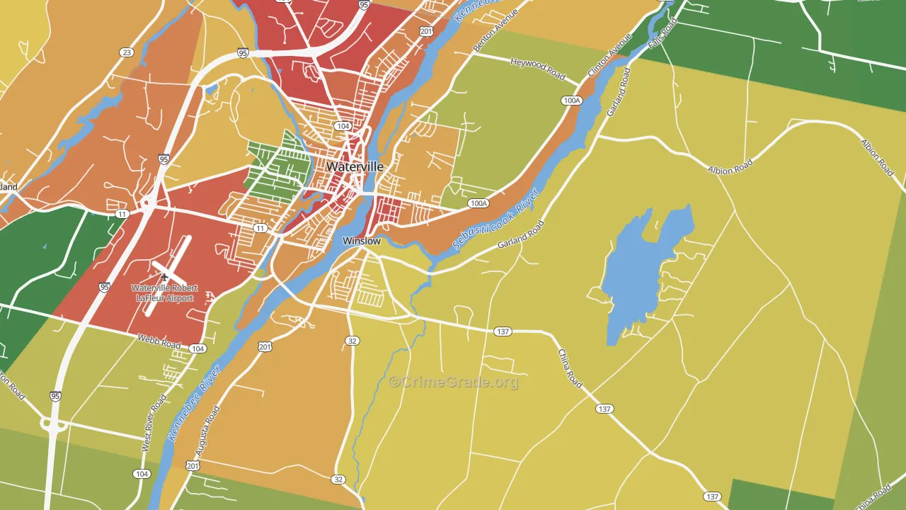 Winslow, ME Map of Theft Rates