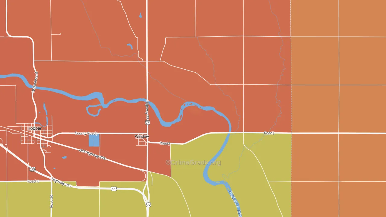 Winslow, NE Map of Theft Rates