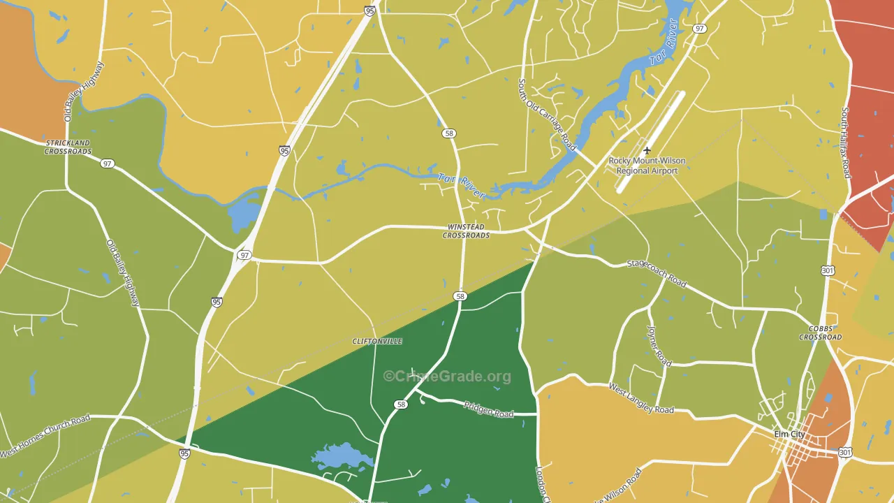 Winstead Crossroads, NC Map of Theft Rates