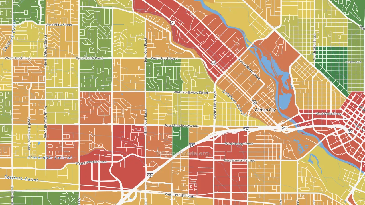 Winstead Park, Boise, ID Map of Theft Rates