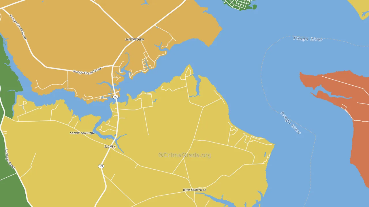 Winsteadville, NC Map of Theft Rates