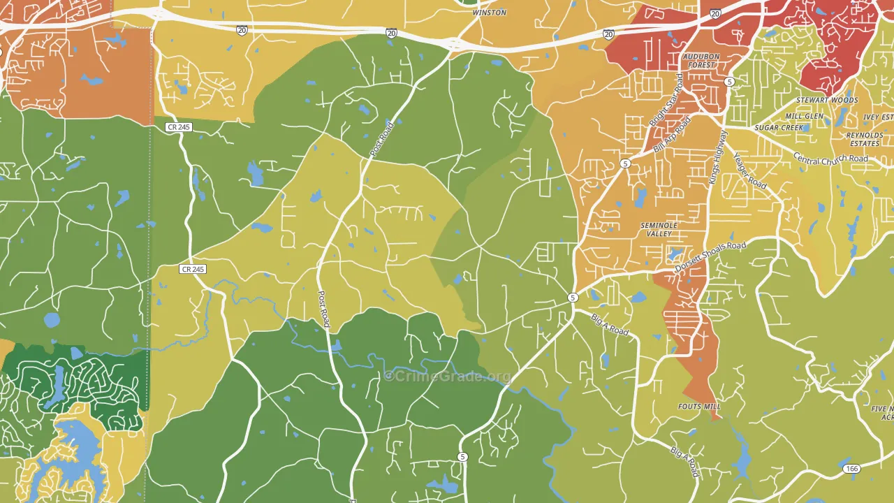 Winston, GA Map of Theft Rates