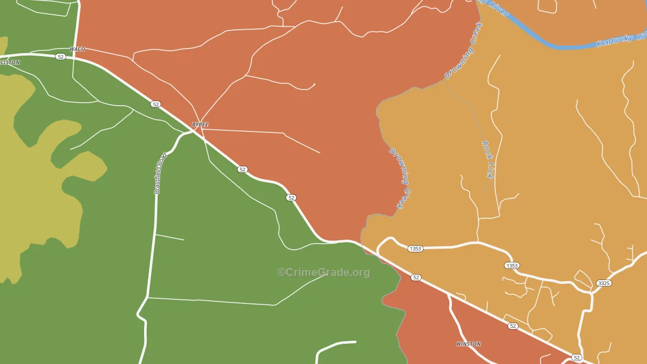 Winston, KY Map of Theft Rates