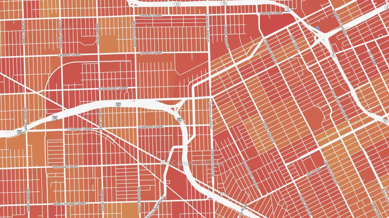 Winter Halter, Detroit, MI Map of Theft Rates