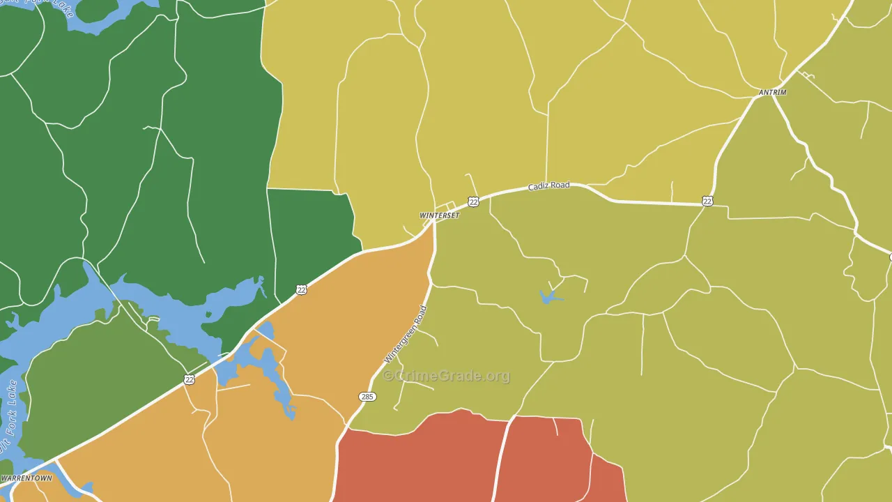 Winterset, OH Map of Theft Rates