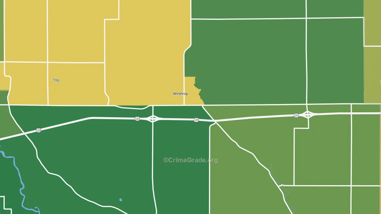 Winthrop, IA Map of Theft Rates
