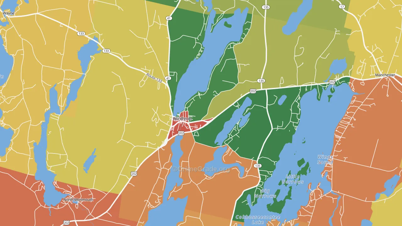 Winthrop, ME Map of Theft Rates