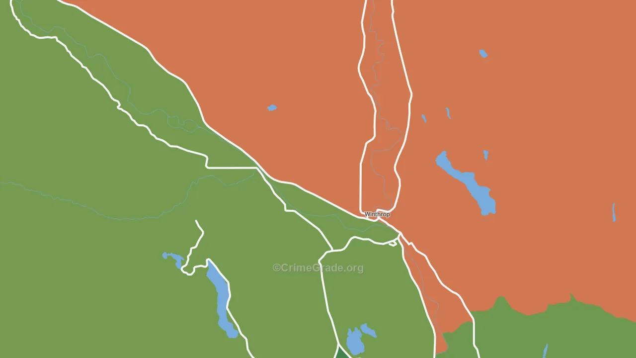 Winthrop, WA Map of Theft Rates