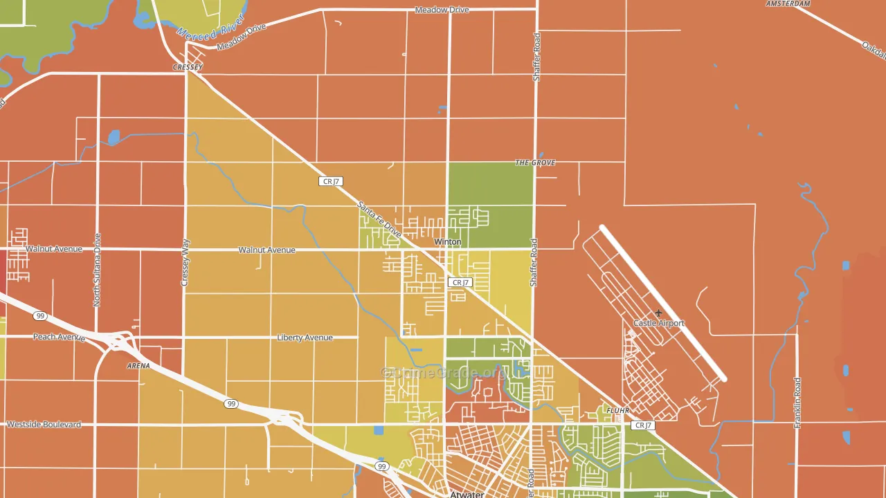Winton, CA Map of Theft Rates