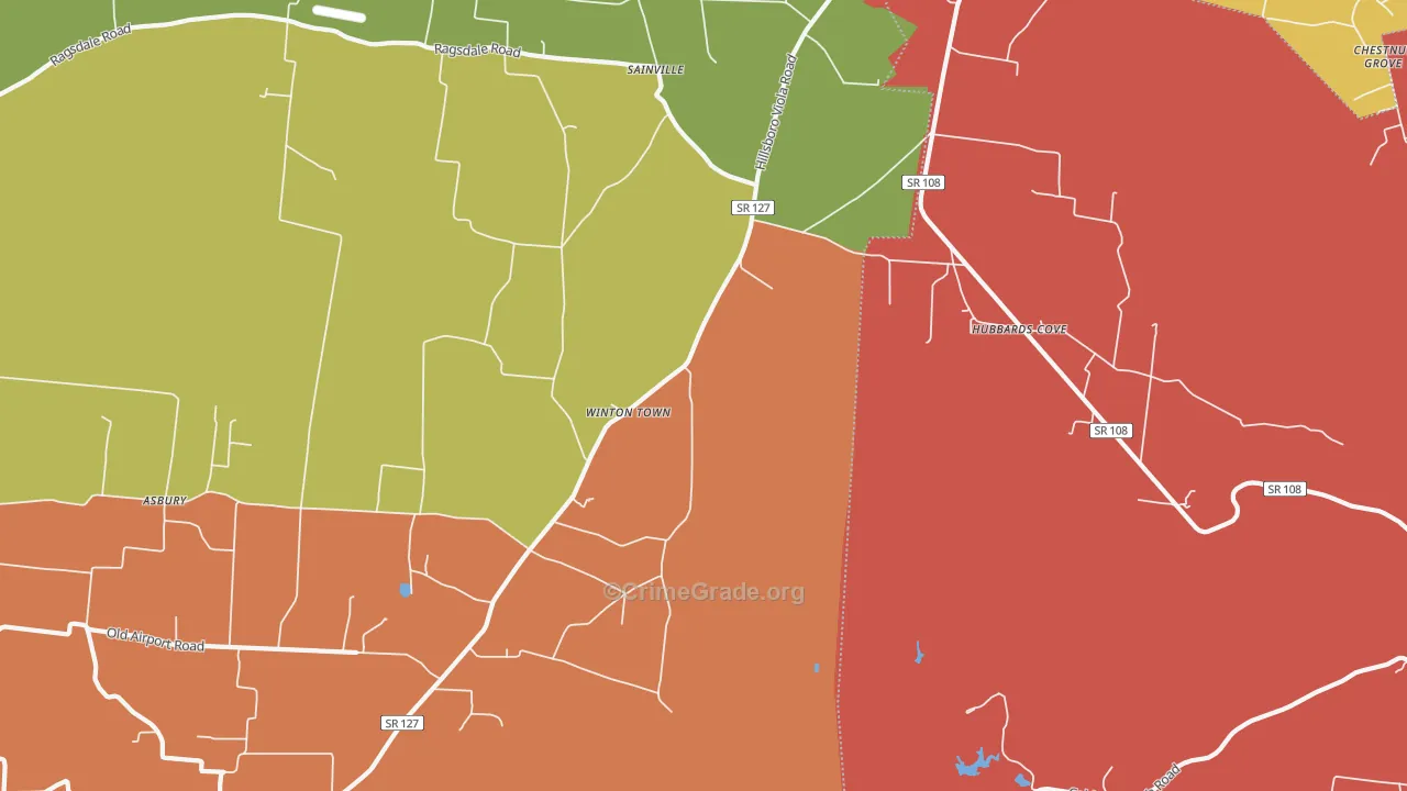 Winton Town, TN Map of Theft Rates