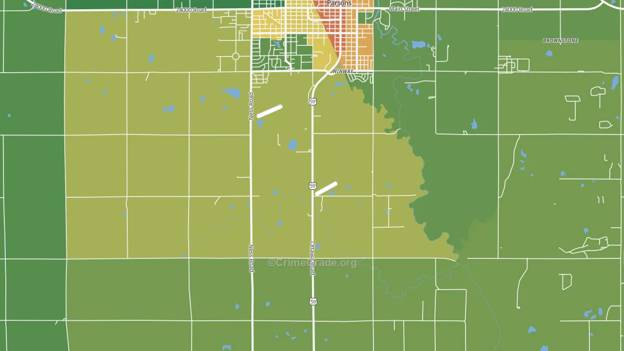 Winway, KS Map of Theft Rates