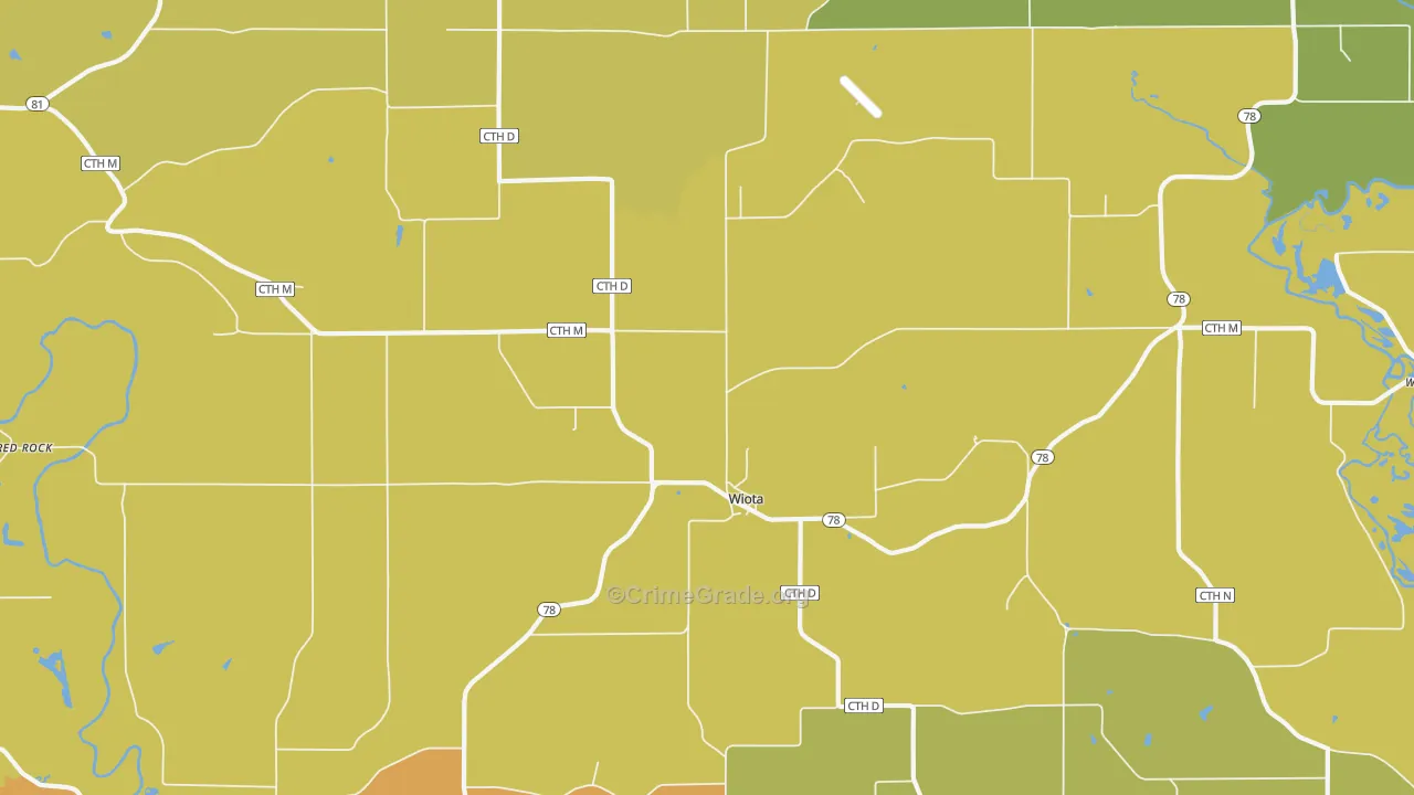 Wiota, WI Map of Theft Rates