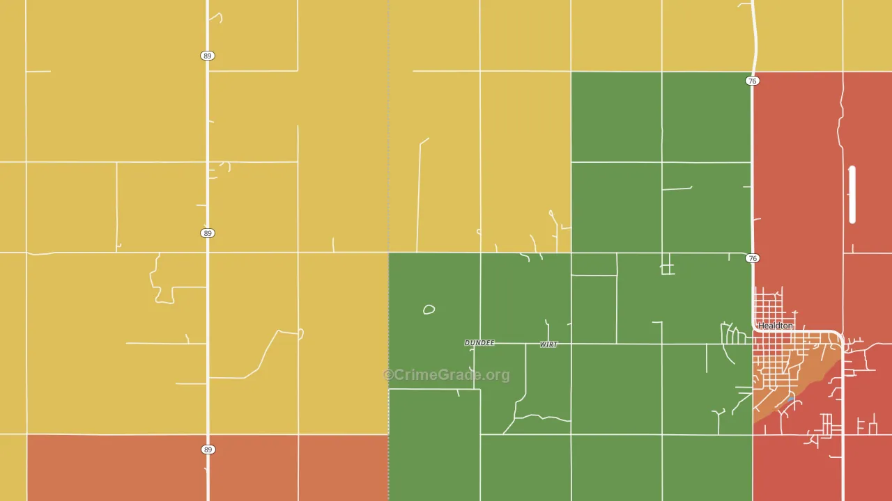 Wirt, OK Map of Theft Rates