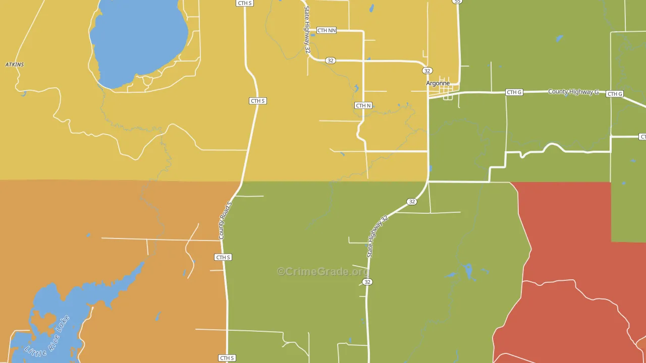 Wisconsin Junction, WI Map of Theft Rates
