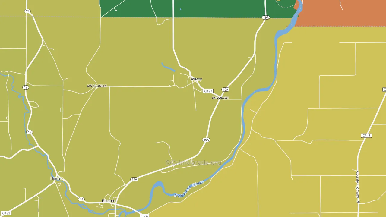 Wiscoy, NY Map of Theft Rates