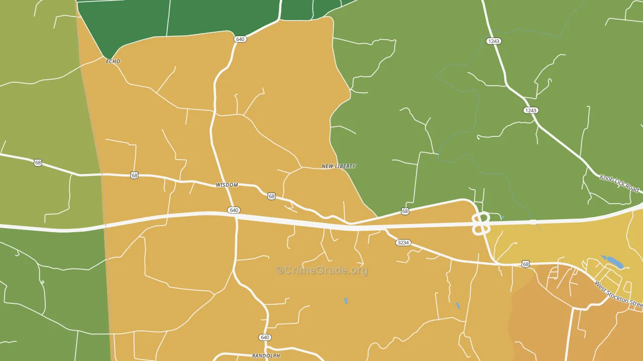 Wisdom, KY Map of Theft Rates