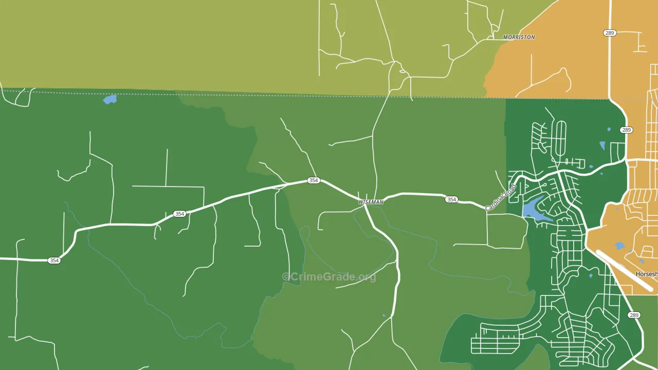 Wiseman, AR Map of Theft Rates
