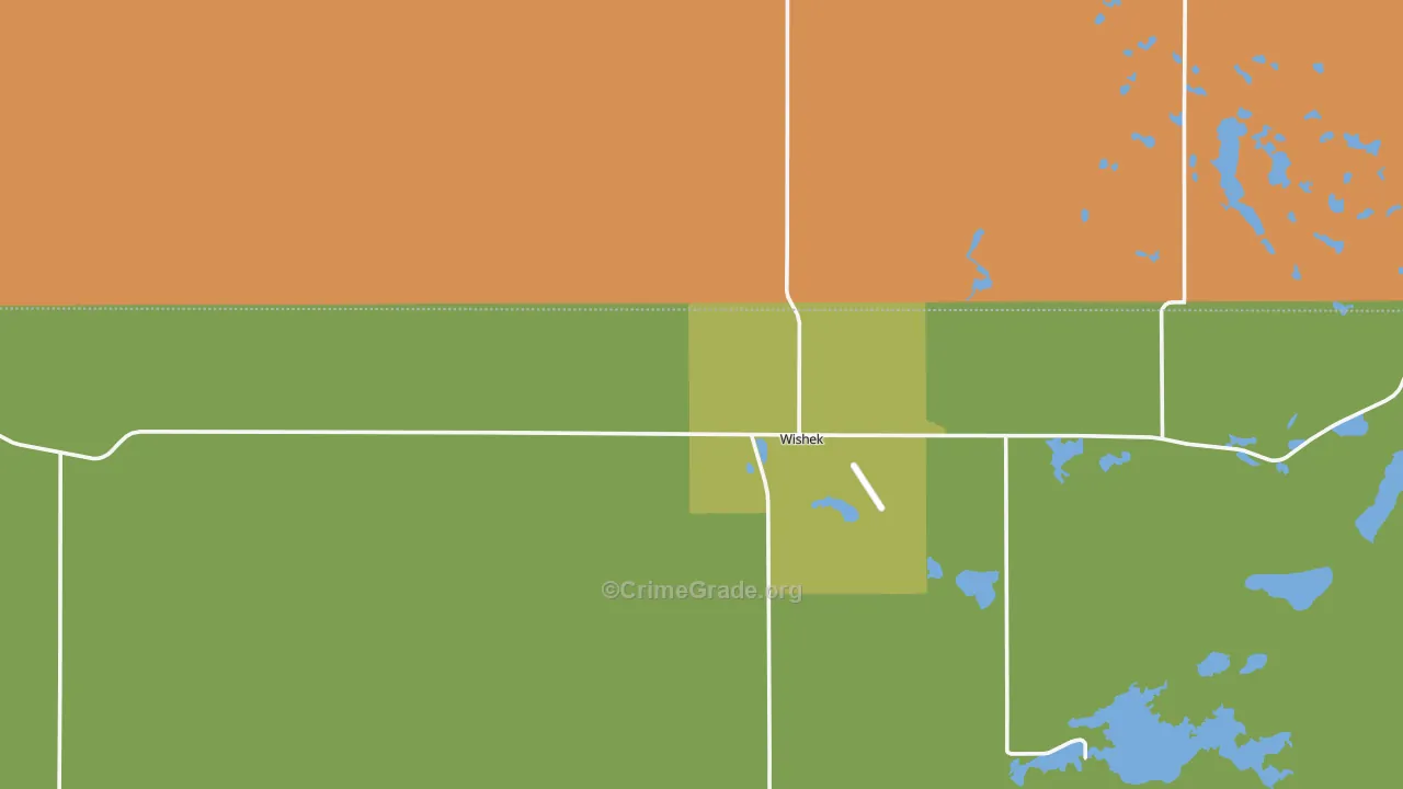 Wishek, ND Map of Theft Rates