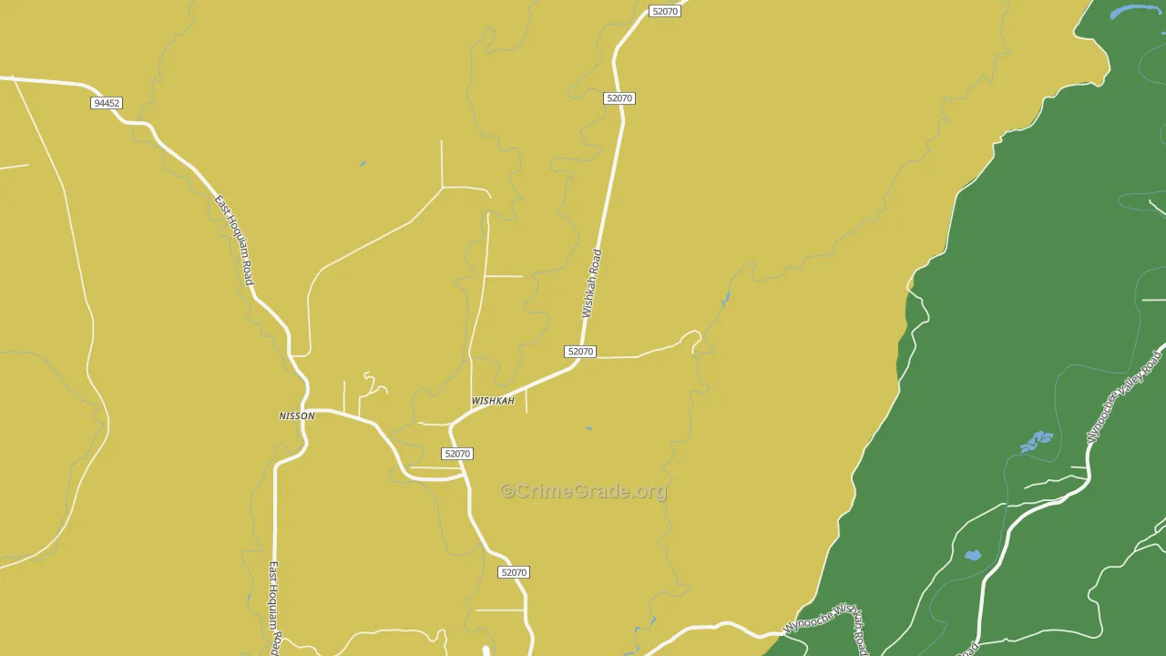 Wishkah, WA Map of Theft Rates