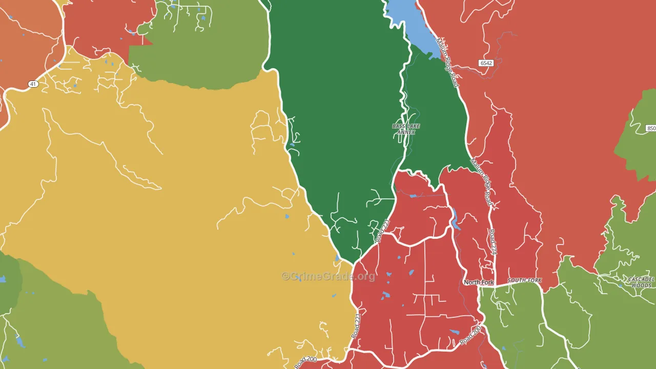 Wishon, CA Map of Theft Rates