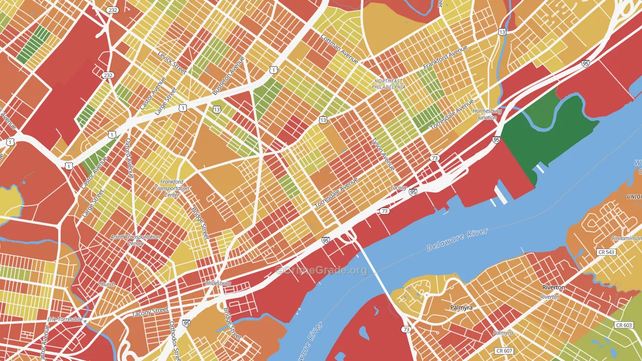 Wissanoning, Philadelphia, PA Map of Theft Rates
