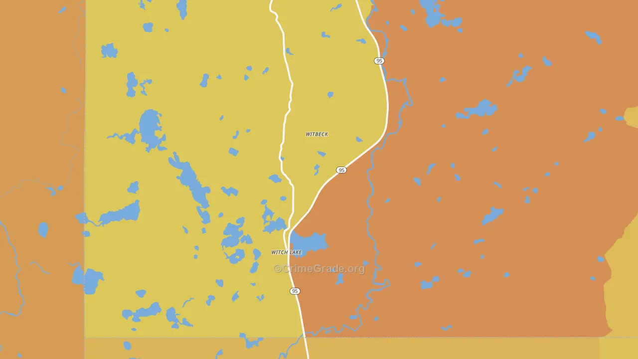 Witch Lake, MI Map of Theft Rates