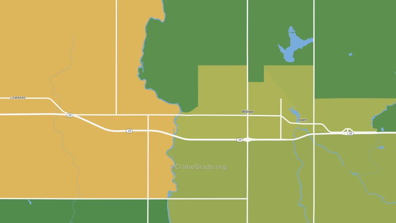 Withee, WI Map of Theft Rates