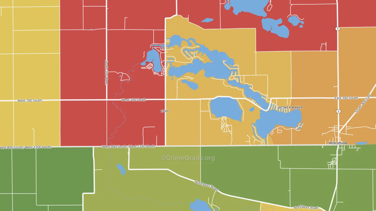 Witmer Manor, IN Map of Theft Rates