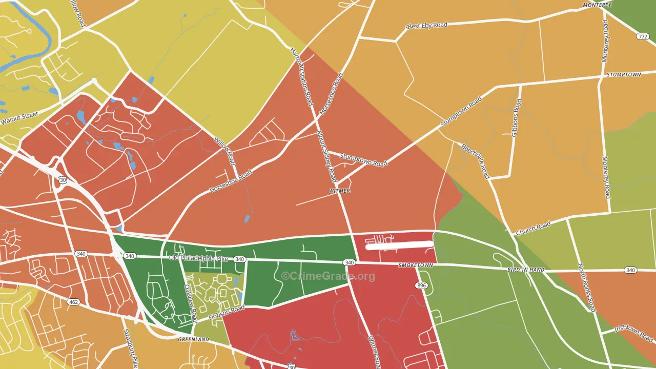 Witmer, PA Map of Theft Rates