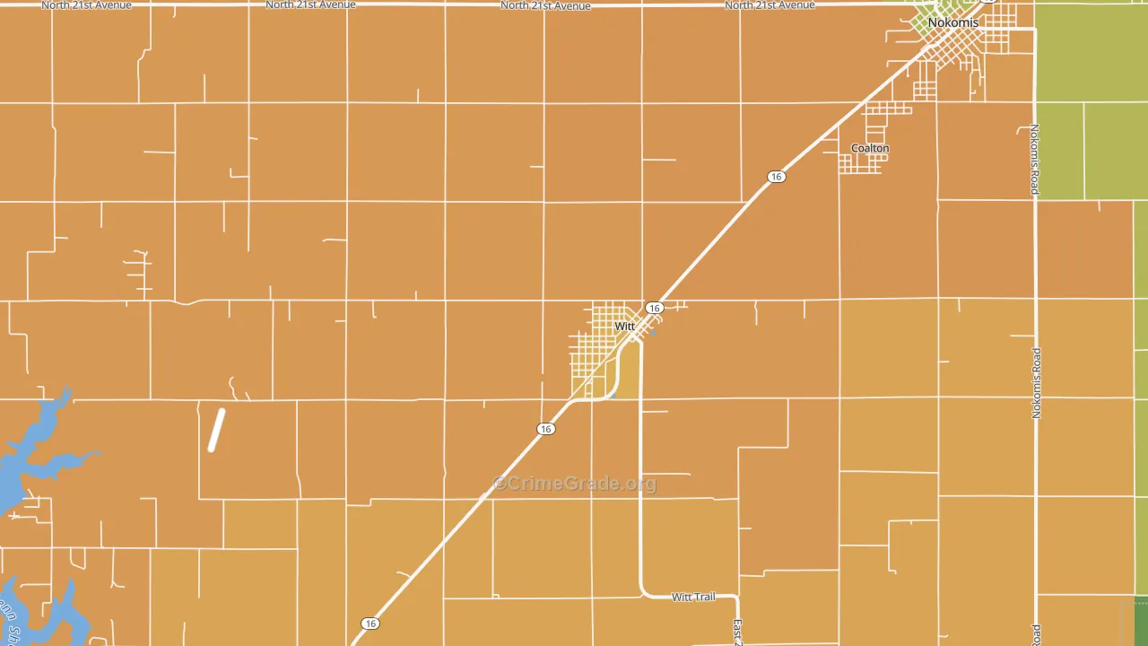 Witt, IL Map of Theft Rates