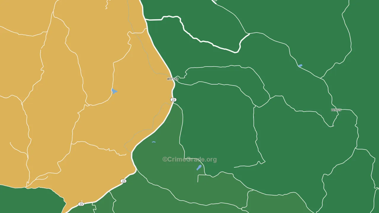 Witter, AR Map of Theft Rates