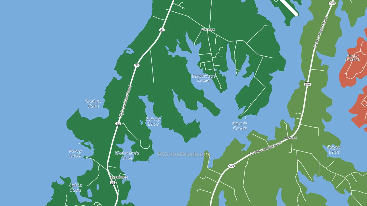 Wittman, MD Map of Theft Rates