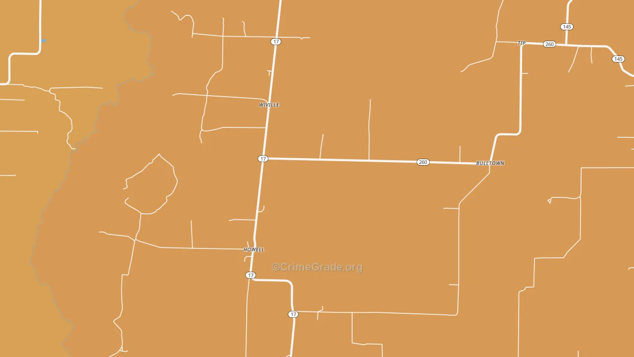 Wiville, AR Map of Theft Rates