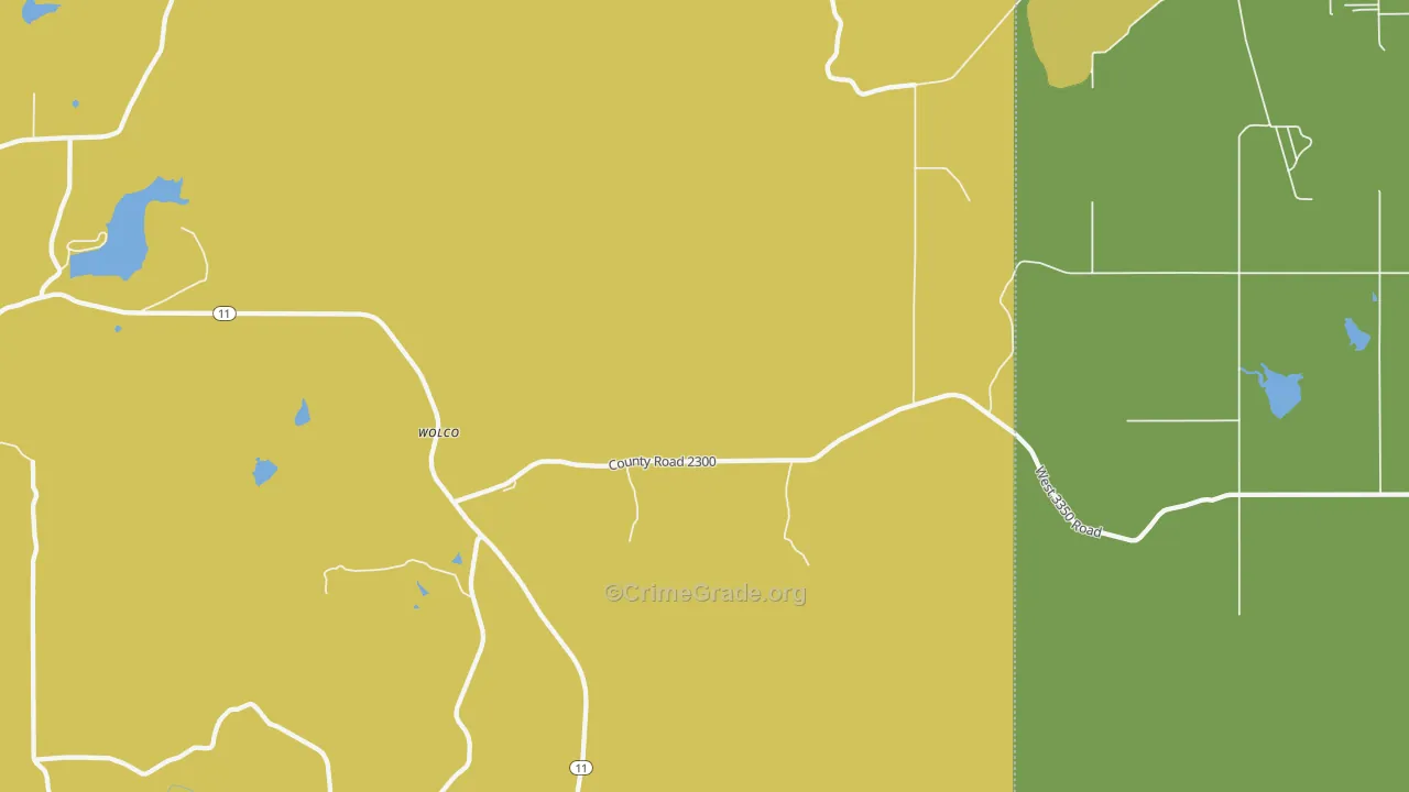Wolco, OK Map of Theft Rates