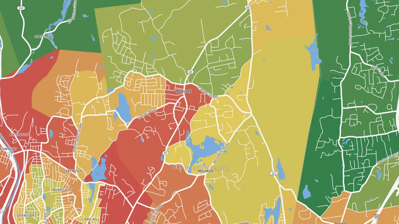 Wolcott, CT Map of Theft Rates