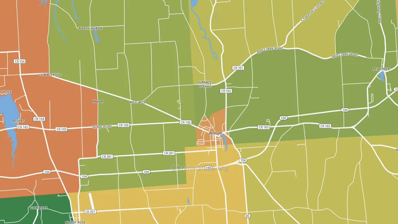 Wolcott, NY Map of Theft Rates