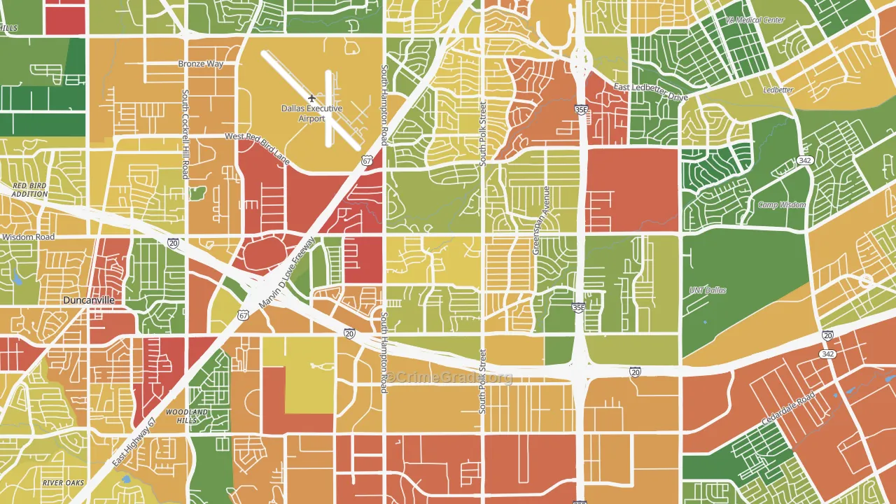 Wolf Creek, Dallas, TX Map of Theft Rates