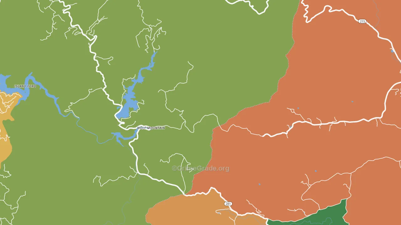 Wolf Mountain, NC Map of Theft Rates