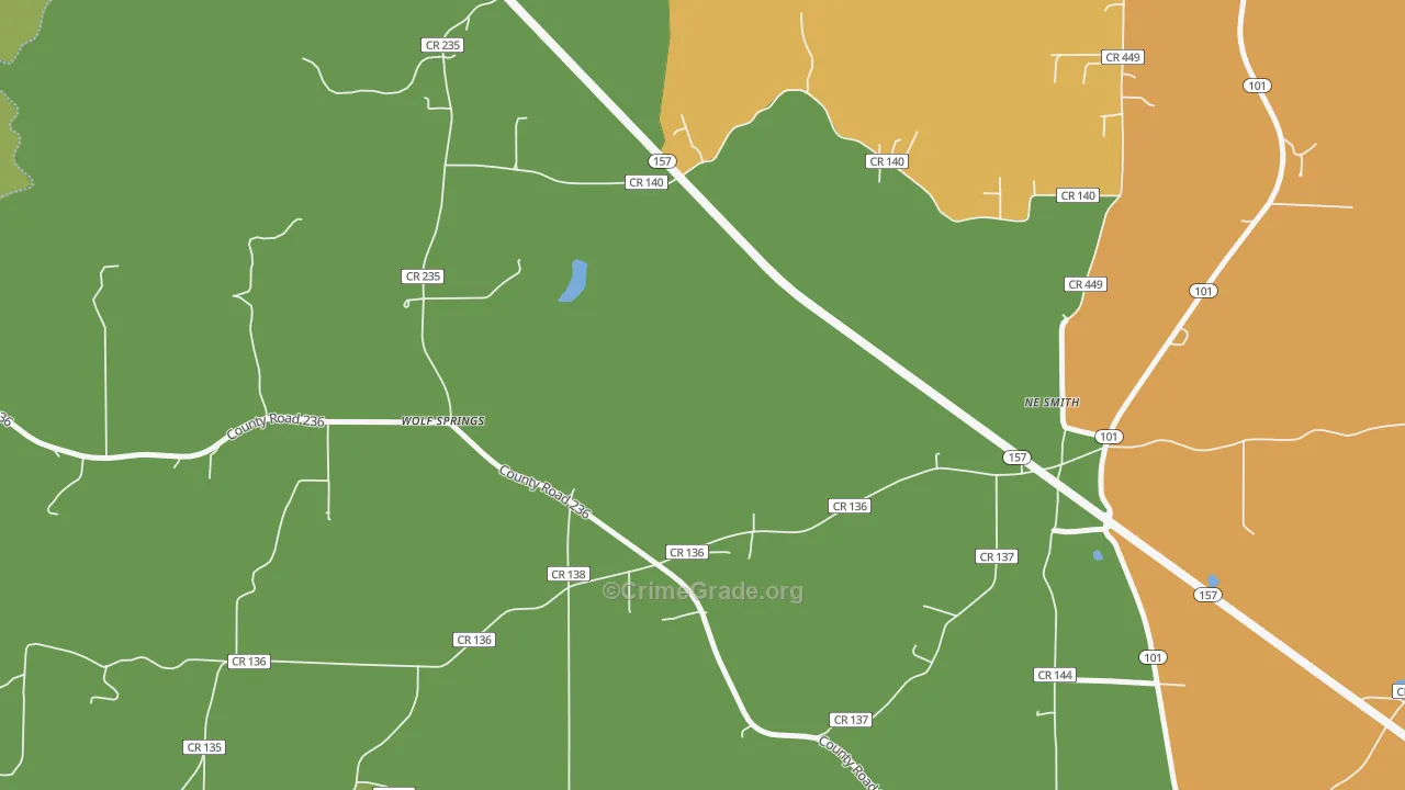 Wolf Springs, AL Map of Theft Rates